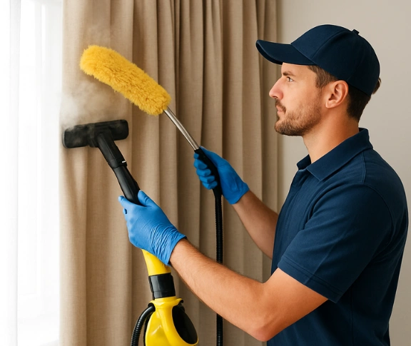 Trusted residential curtain cleaning technician Matty Curtain Cleaning tanawha QLD